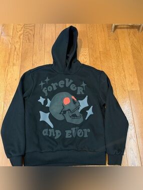 PacSun Men’s Medium Hoodie Forever and Ever Graphic Pockets Black Skull